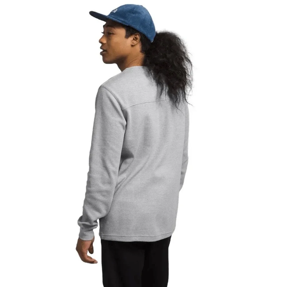 The North Face Terrain Waffle Knit Henley In Meld Gray Heather Men Size XL
